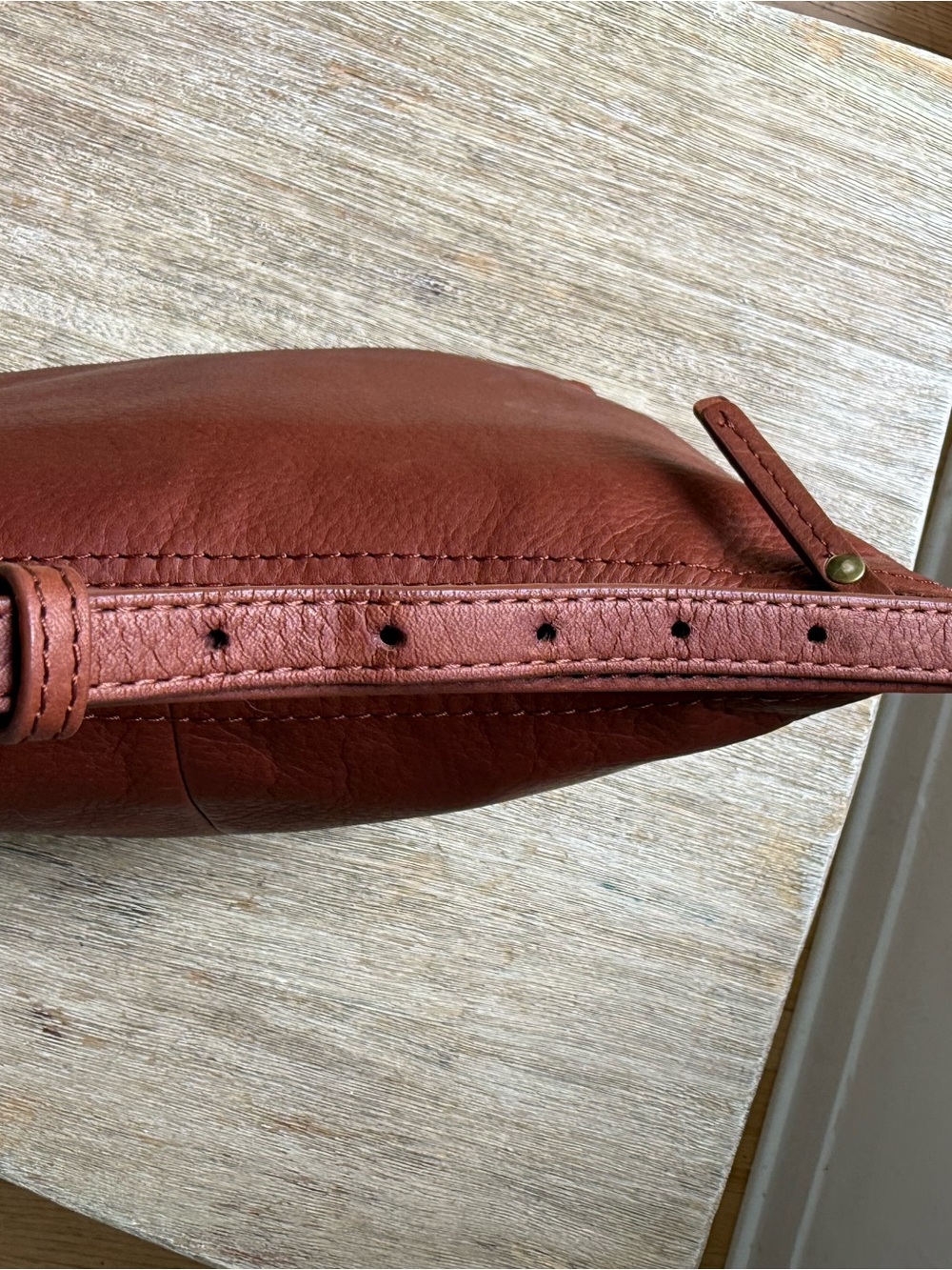 American Leather Co Brown Leather Crossbody Bag Adjustable Strap - Picture 7 of 10